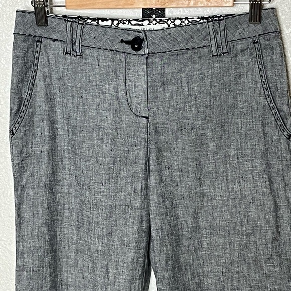 White House Black Market Linen Blend Roll Up Capris Sz 2 - Picture 2 of 8